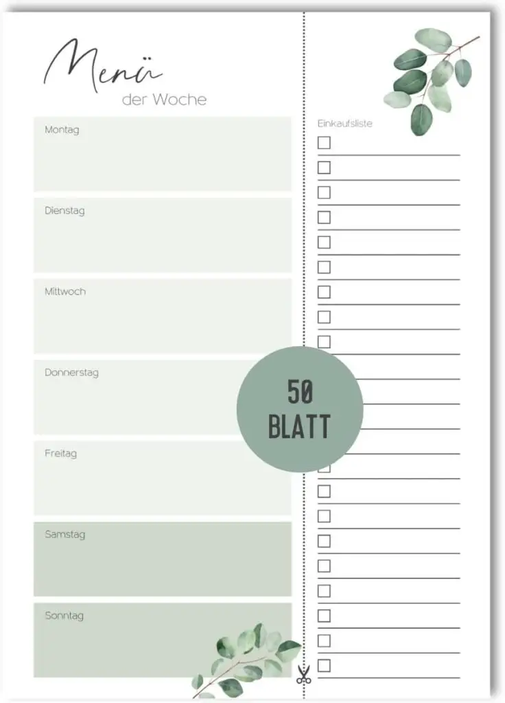 Manüplaner und Einkaufsliste