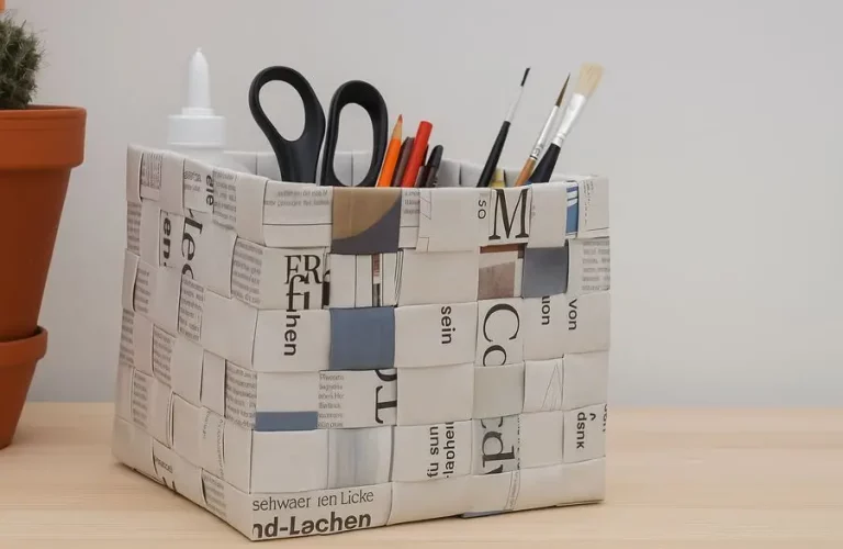 Korb aus Papier flechten_.nordischgruen:KI